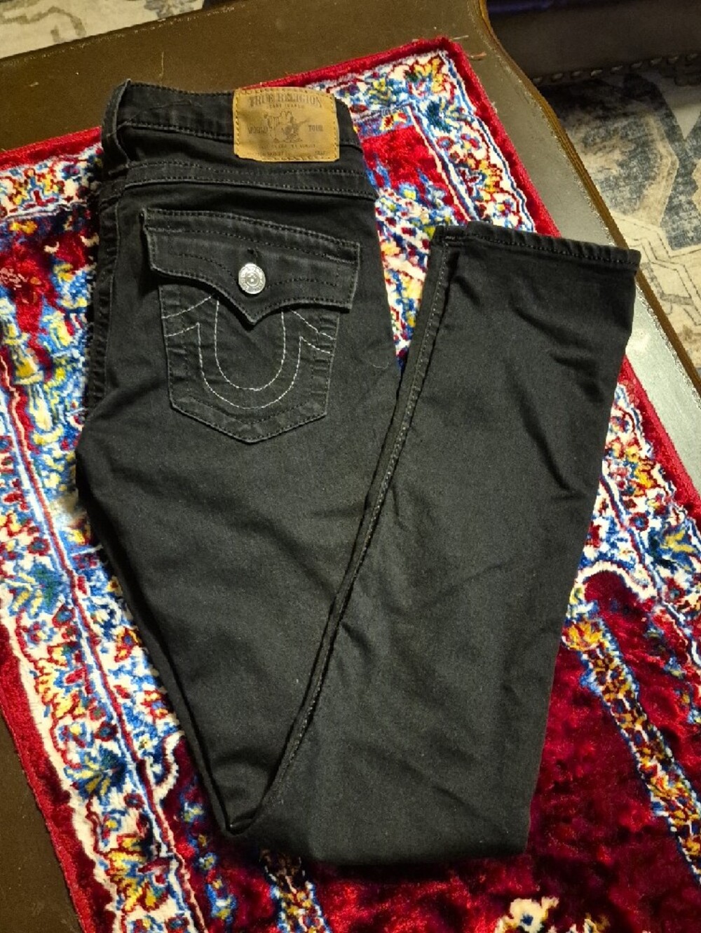 True Religion Womens Black Skinny Jeans Sz.29"×31"/8"rise.(#2082C) EC.